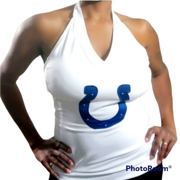 NFL All Sport Couture Indianapolis Colts V-Neck Halter Top -A - Picture 5 of 9
